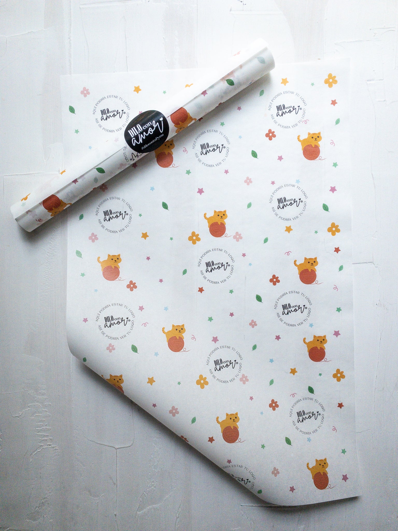 50 PAPEL MANTEQUILLA 33X50 CM - GATO OVILLERO - CON LOGO + INFO PINCHANDO LA FOTO