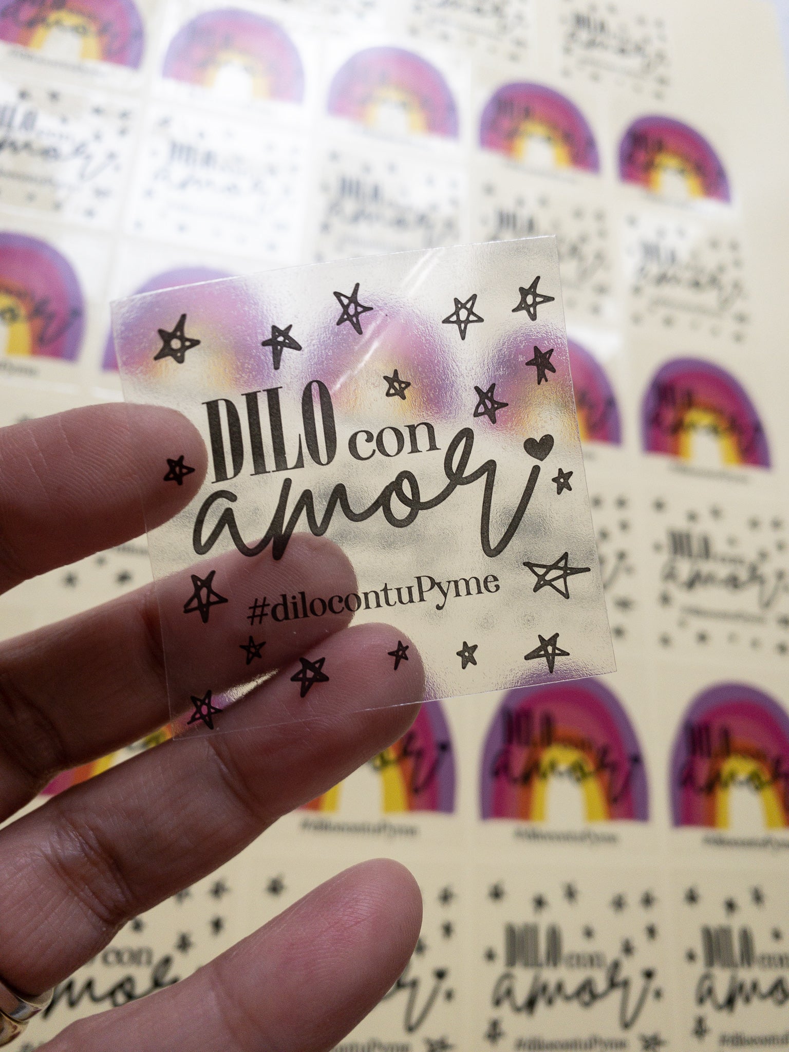 STICKER TRANSPARENTE CUADRADOS