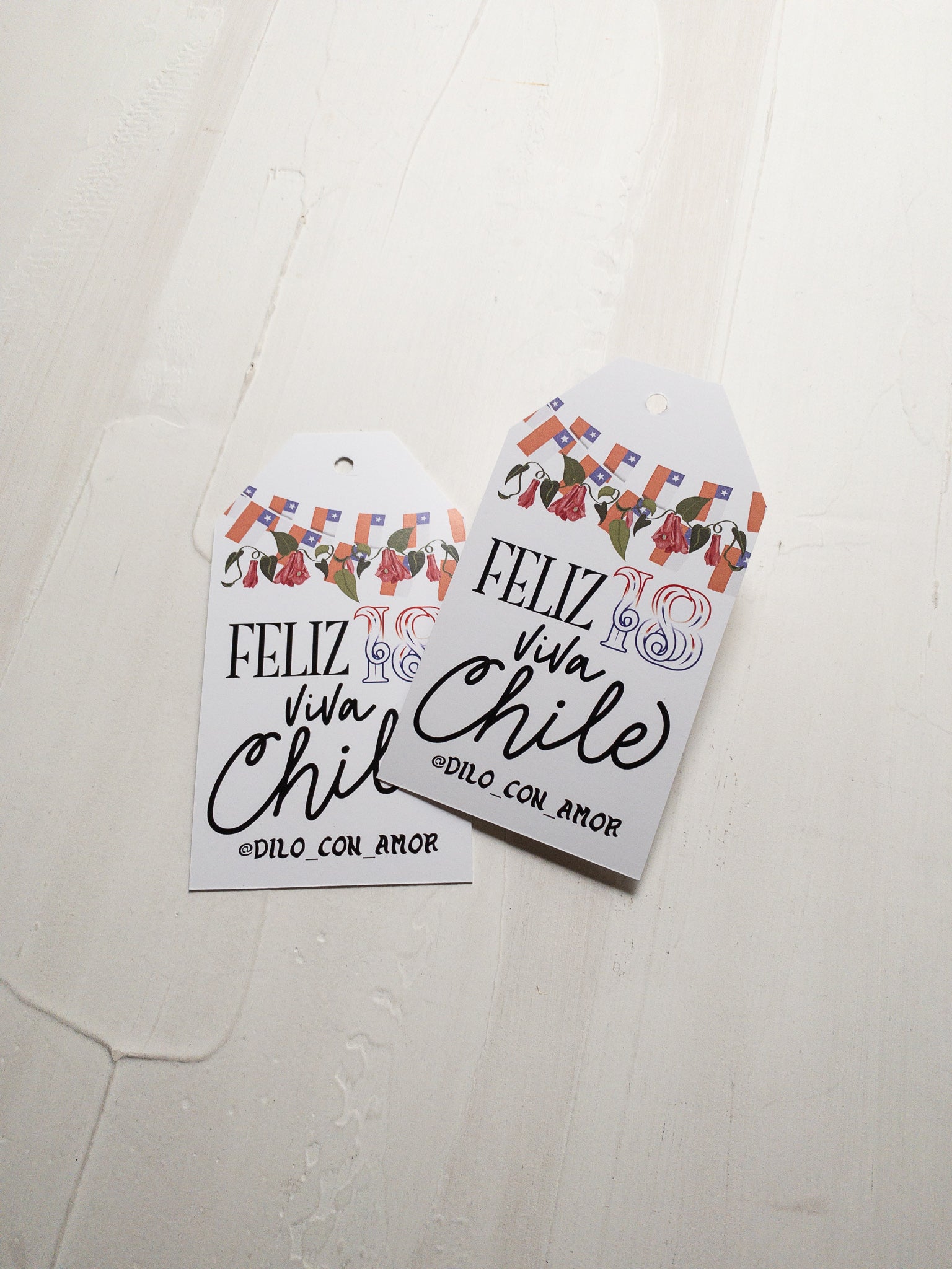 40 TAGS 6X11 CM -  VIVA CHILE / INGRESA EN LA FOTO PARA OPCIONES