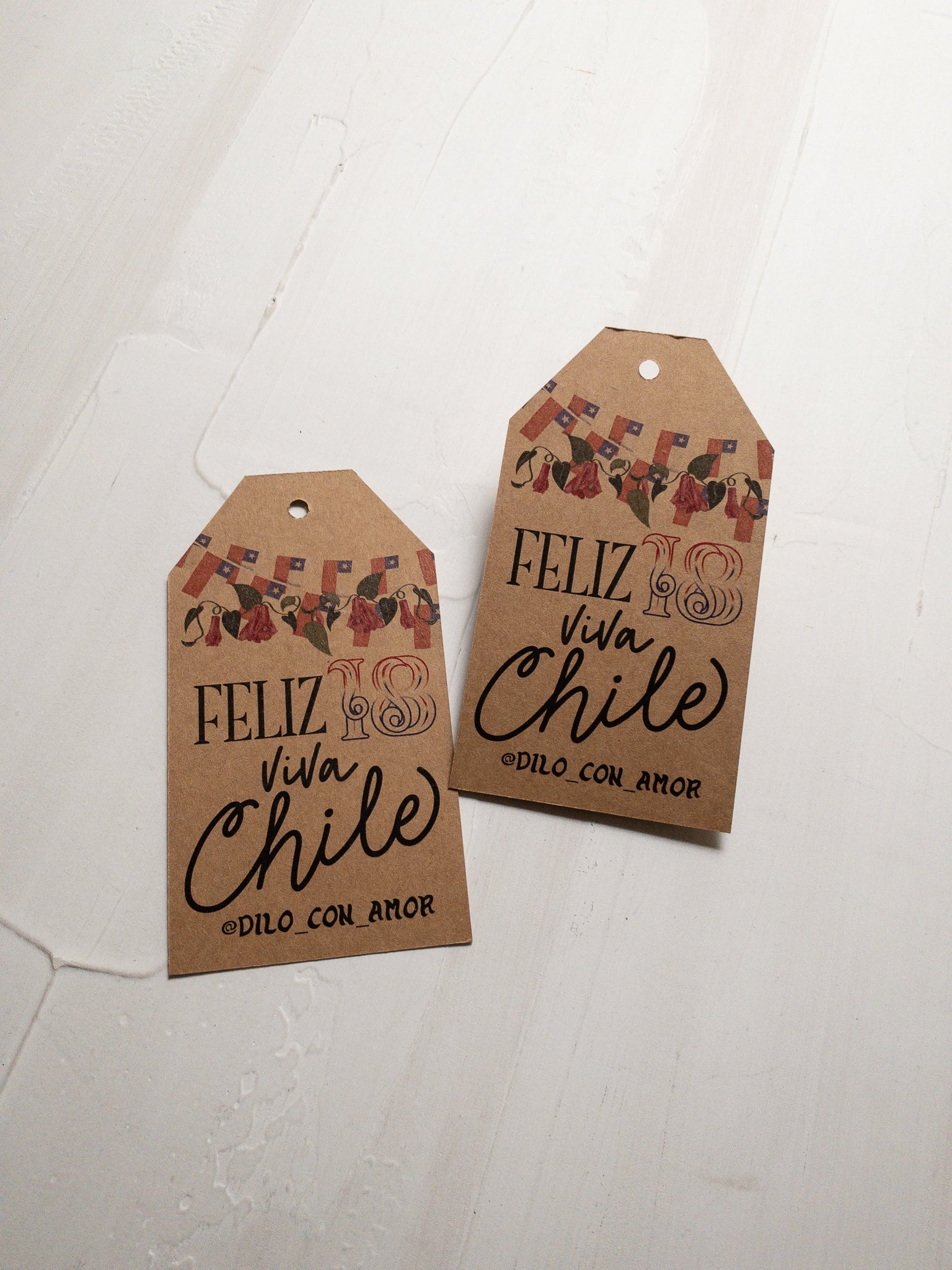 40 TAGS 6X11 CM -  VIVA CHILE / INGRESA EN LA FOTO PARA OPCIONES