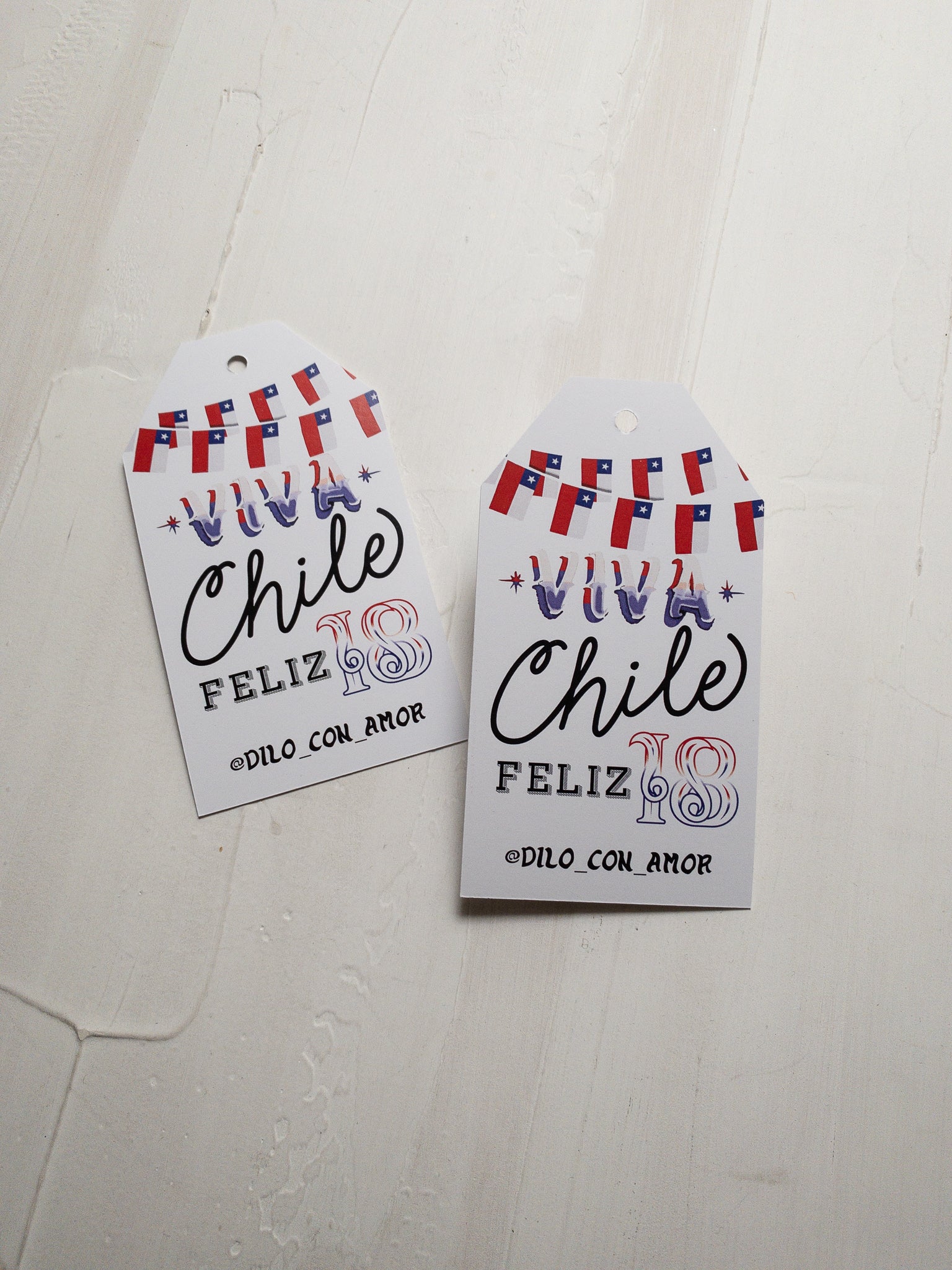 40 TAGS 6X11 CM -  VIVA EL 18 / INGRESA EN LA FOTO PARA OPCIONES