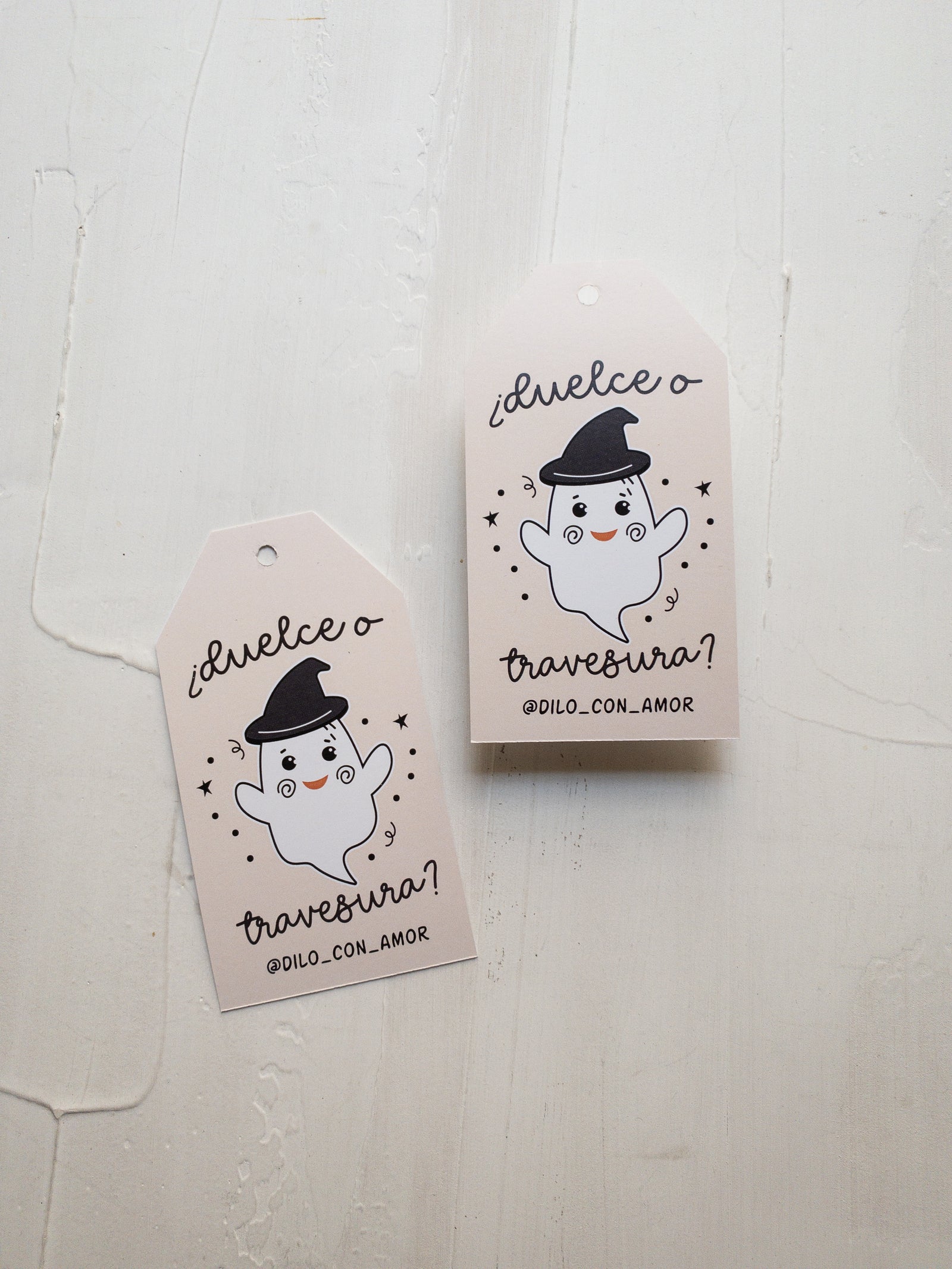 40 TAGS 6X11 CM - FANTASMITA  / INGRESA EN LA FOTO PARA OPCIONES