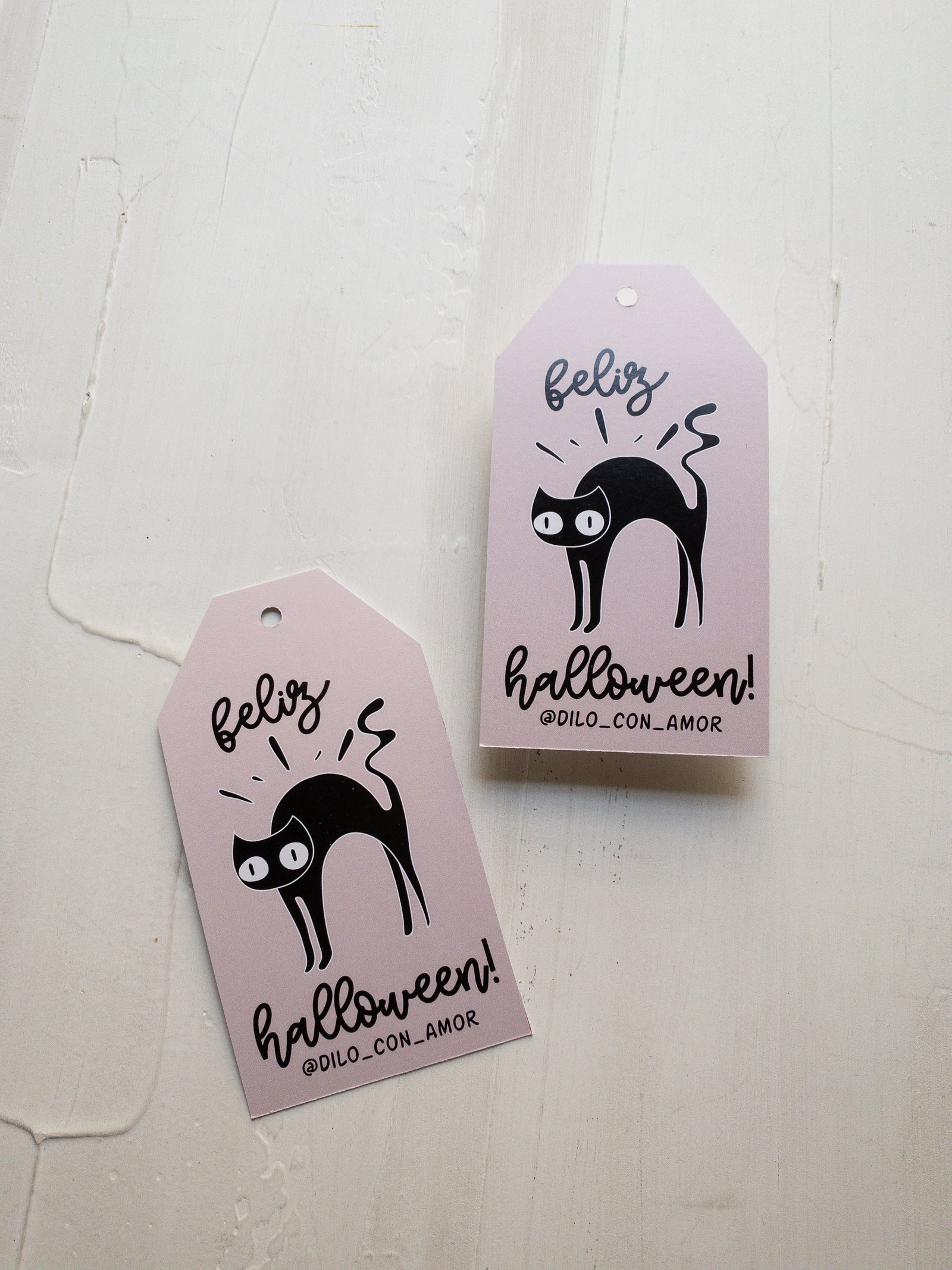 40 TAGS 6X11 CM - BLACK CAT / INGRESA EN LA FOTO PARA OPCIONES