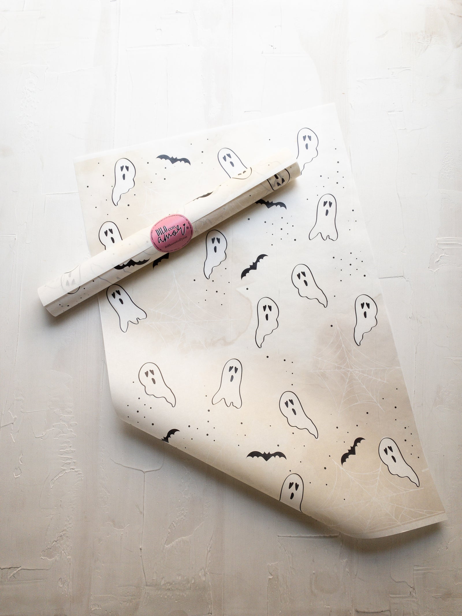 50 PAPEL MANTEQUILLA 33X50 CM - FANTASMAS Y TELARAÑAS - SIN LOGO + INFO PINCHANDO LA FOTO