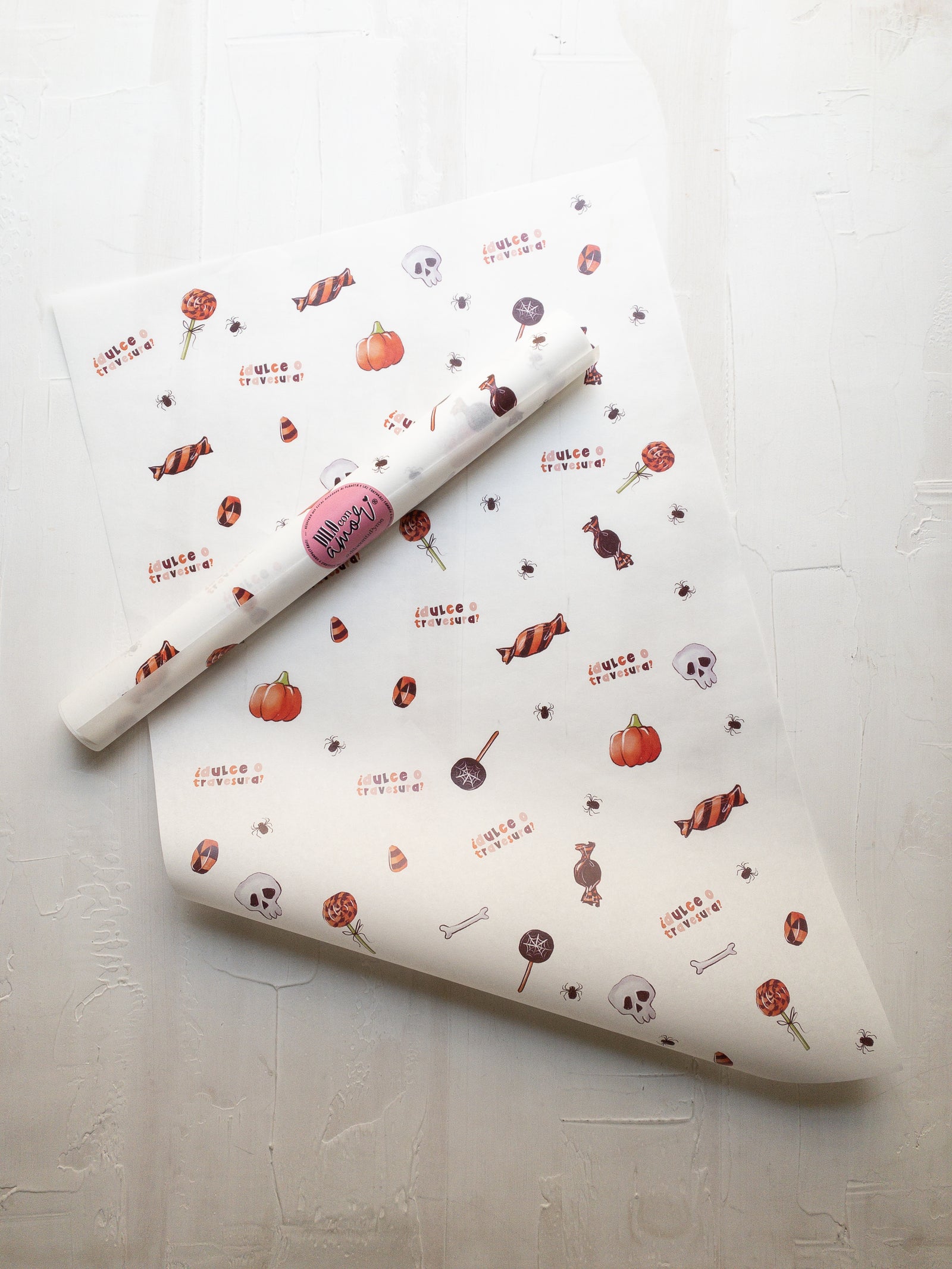 50 PAPEL MANTEQUILLA 33X50 CM - CARAMELOS DE TERROR - SIN LOGO + INFO PINCHANDO LA FOTO