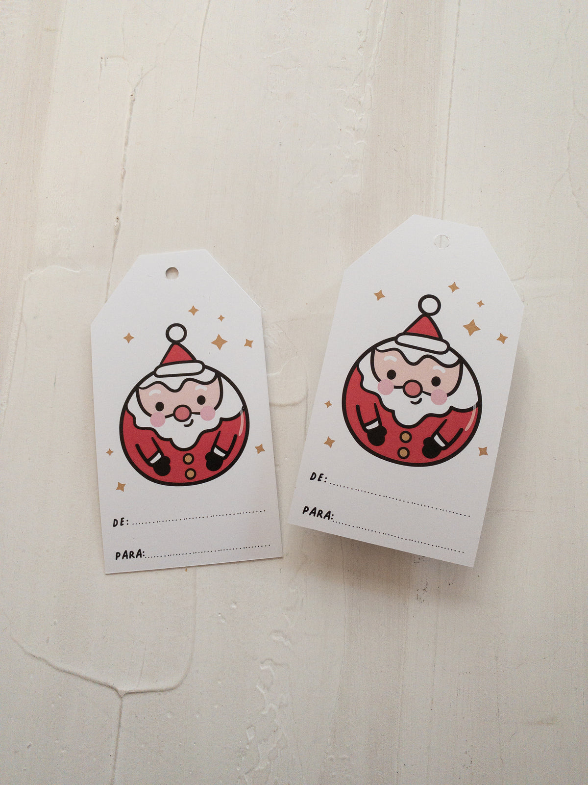 40 TAGS 6X11 CM - SANTA BOLITA  / INGRESA EN LA FOTO PARA OPCIONES