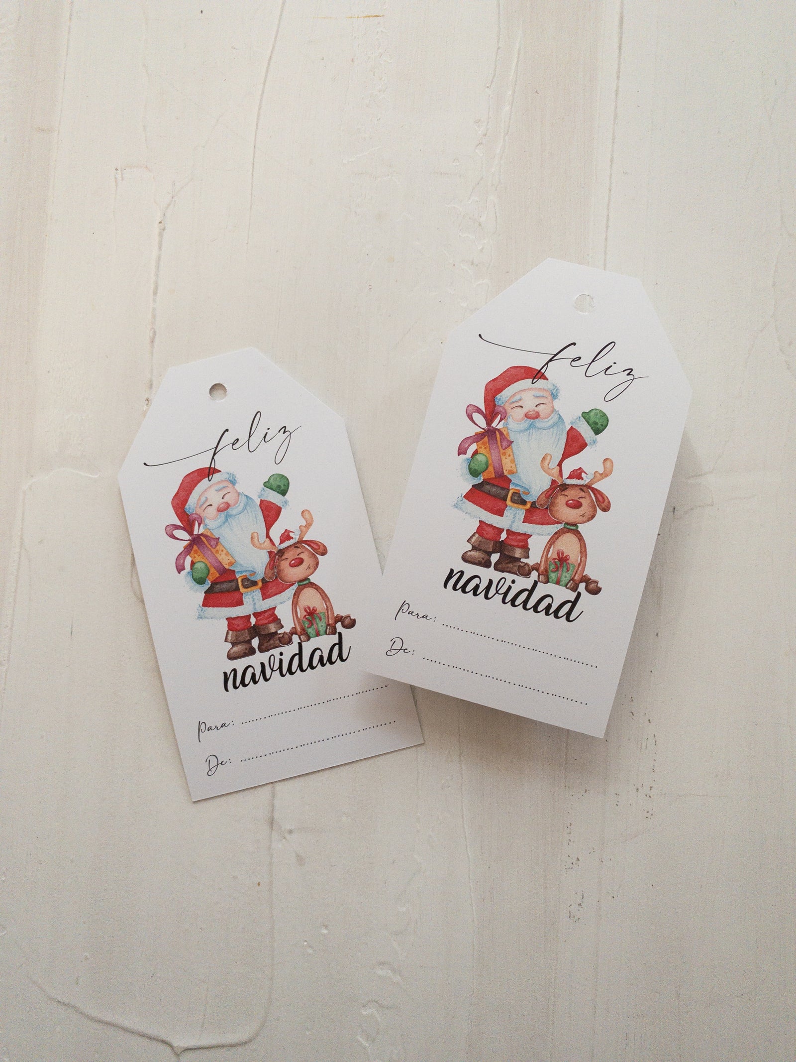 40 TAGS 6X11 CM - SANTA Y RUDOLF  / INGRESA EN LA FOTO PARA OPCIONES