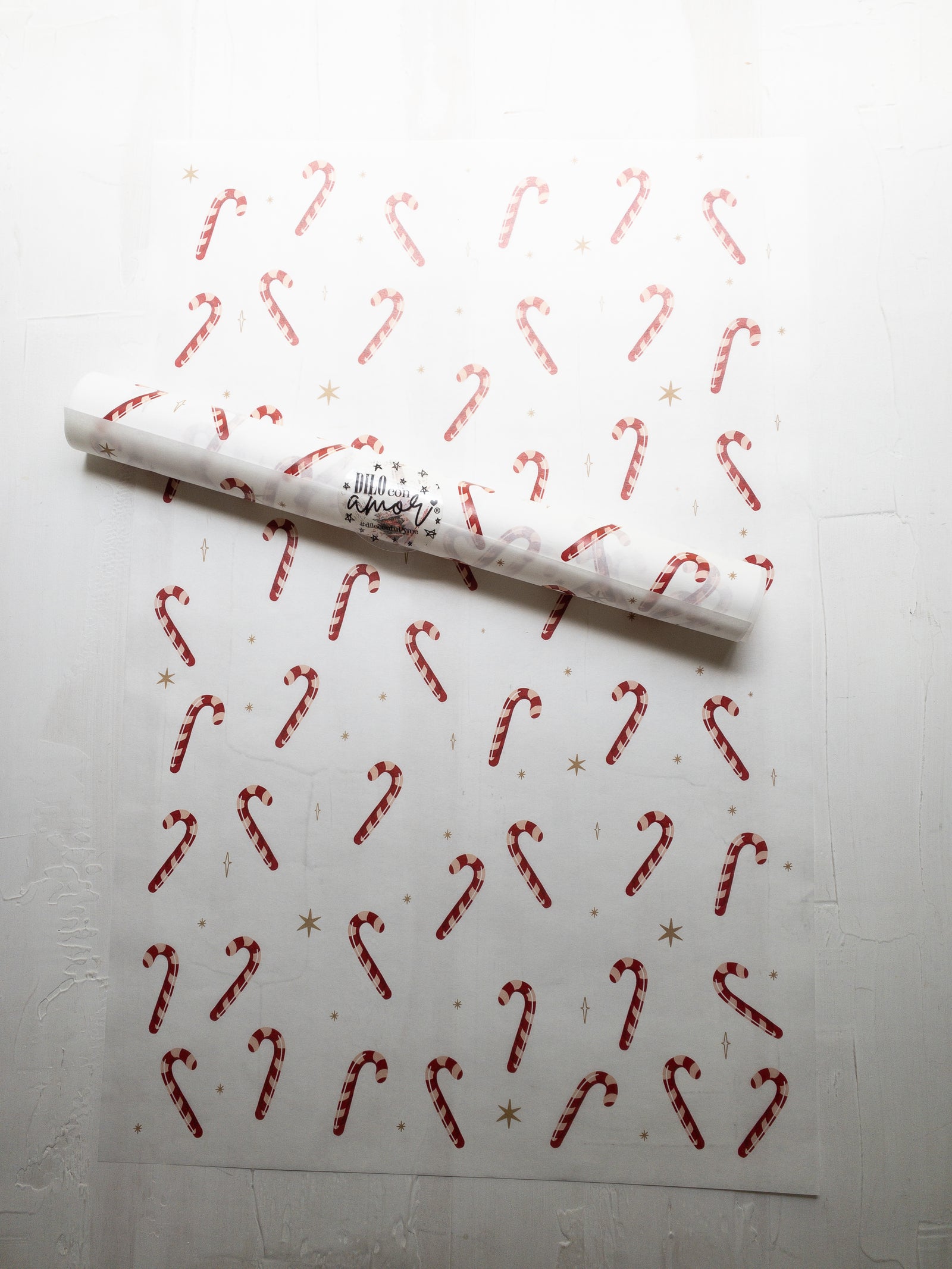 50 PAPEL MANTEQUILLA 33X50 CM - BASTONES DE NAVIDAD - SIN LOGO + INFO PINCHANDO LA FOTO