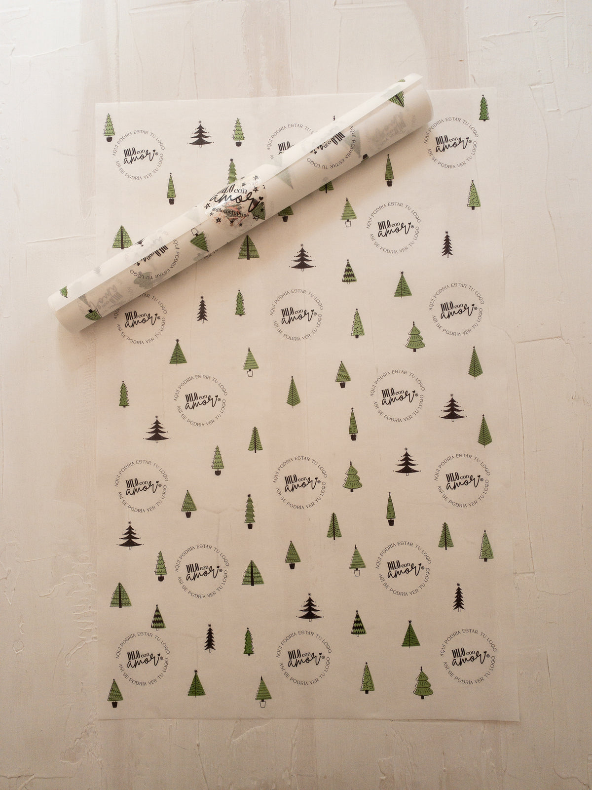 50 PAPEL MANTEQUILLA 33X50 CM - PINOS COOL 2 - CON LOGO + INFO PINCHANDO LA FOTO