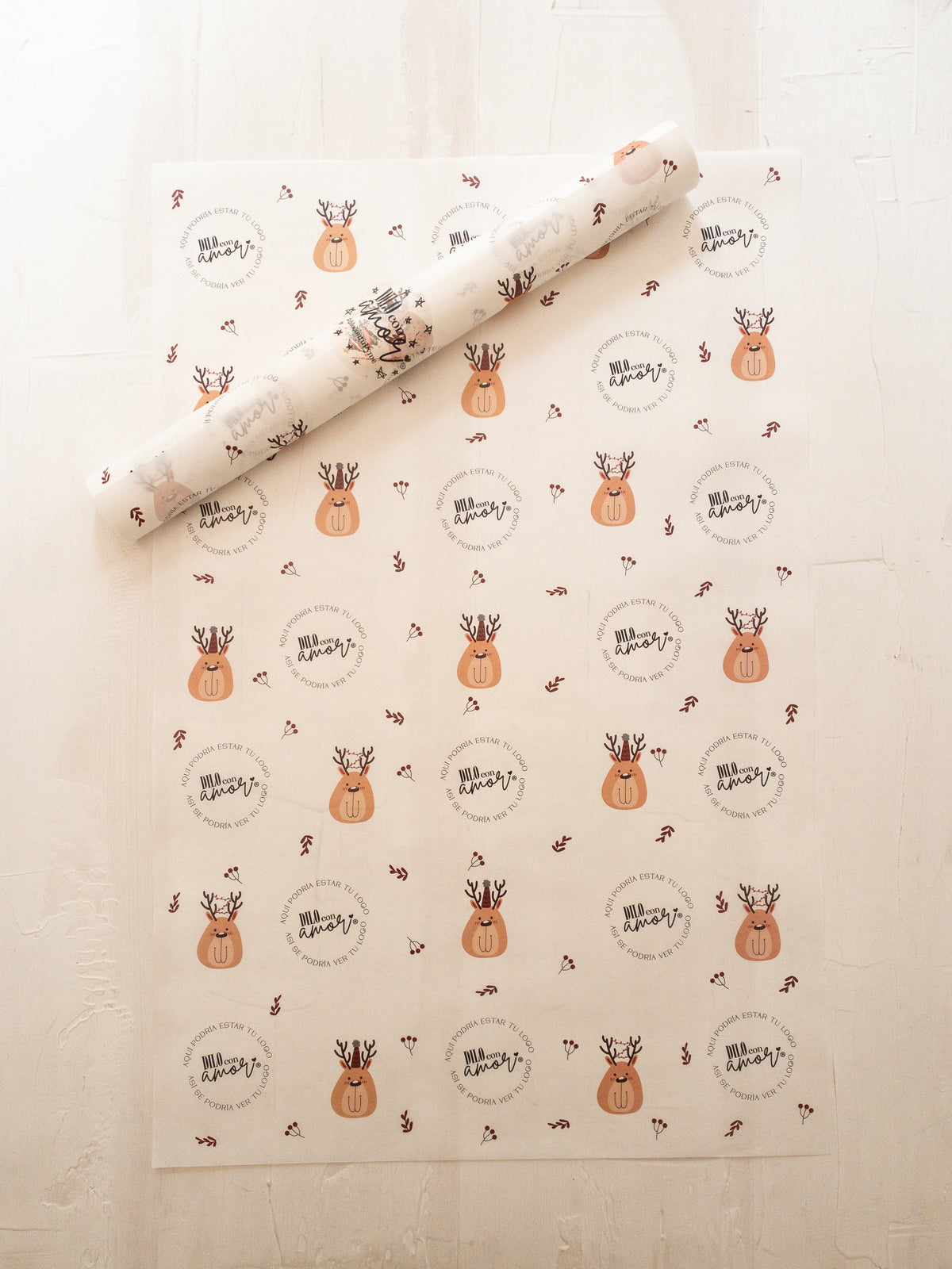 50 PAPEL MANTEQUILLA 33X50 CM - RODOLFO - CON LOGO + INFO PINCHANDO LA FOTO