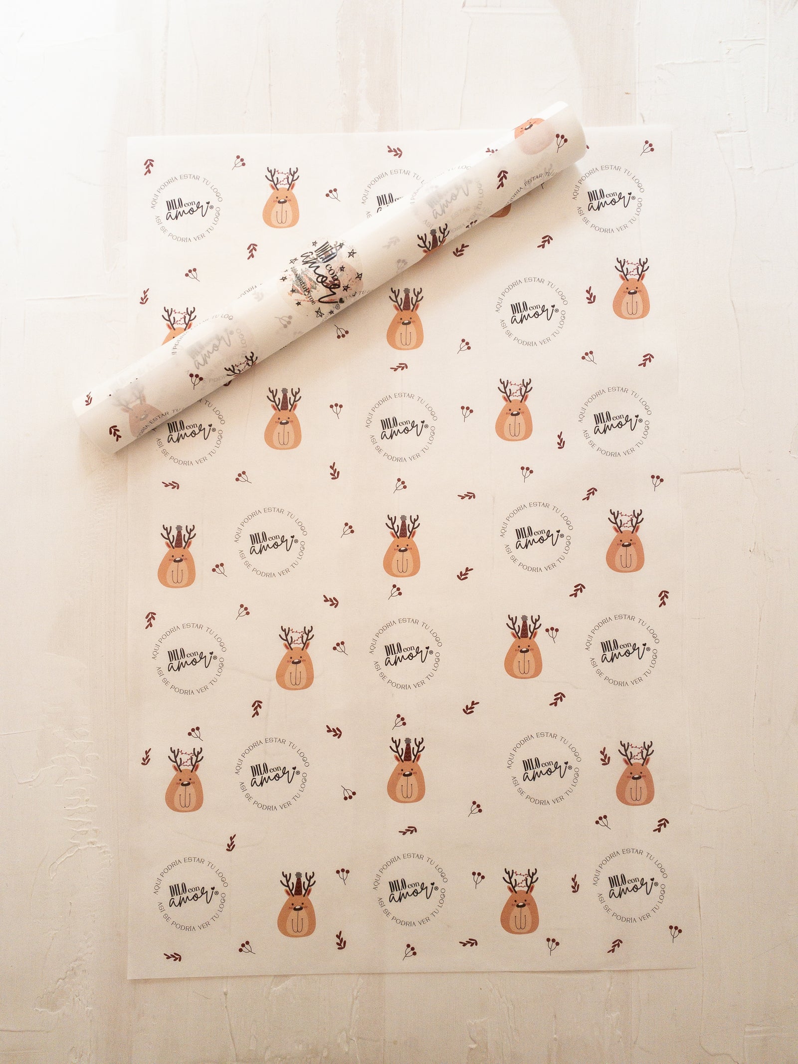 50 PAPEL MANTEQUILLA 33X50 CM - RODOLFO - CON LOGO + INFO PINCHANDO LA FOTO