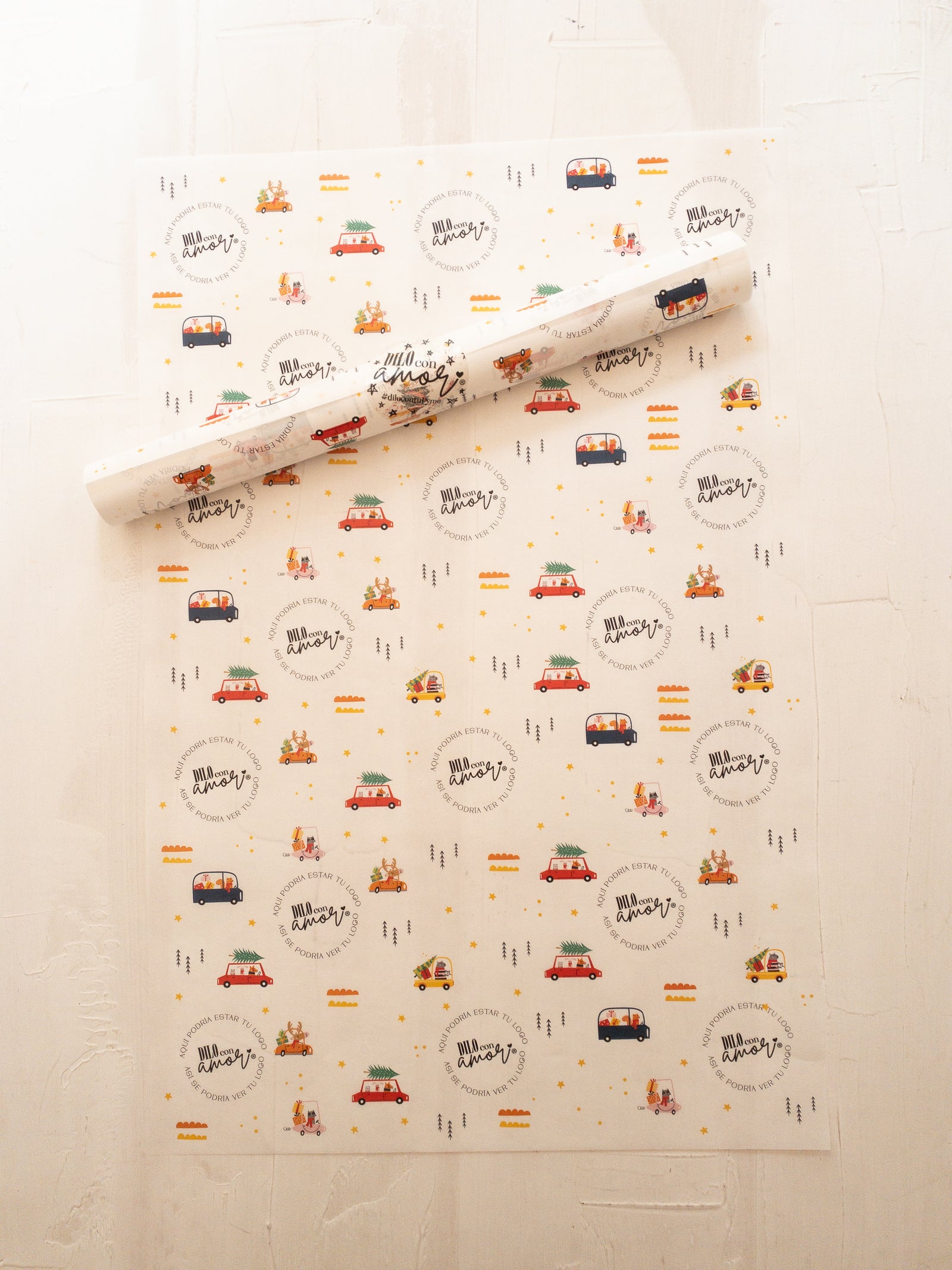 50 PAPEL MANTEQUILLA 33X50 CM - PINOS EN AUTOS - CON LOGO + INFO PINCHANDO LA FOTO