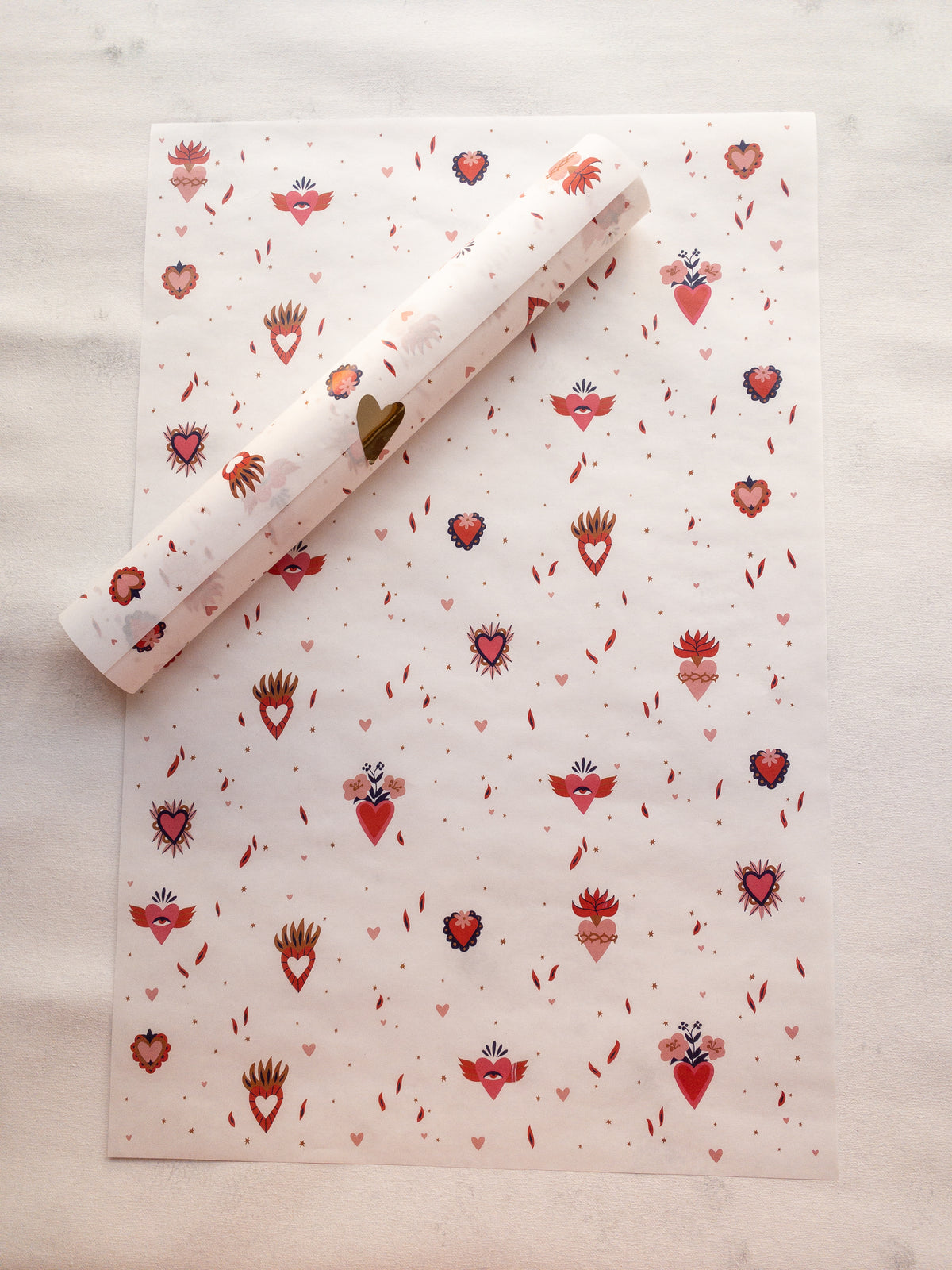 50 PAPEL MANTEQUILLA - CORAZÓN DE FRIDA - SIN LOGO