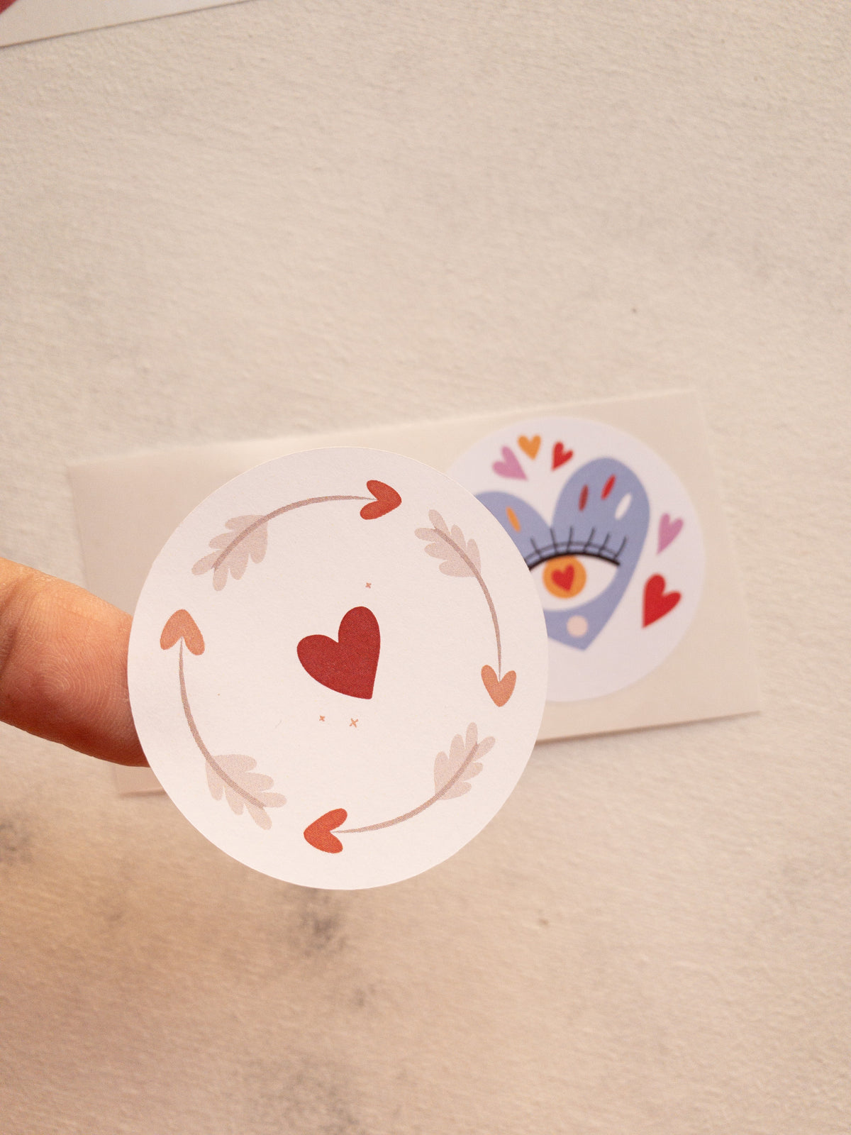 40 STICKER 5 cm - MIX AMOR - PINCHA FOTO PARA + INFO