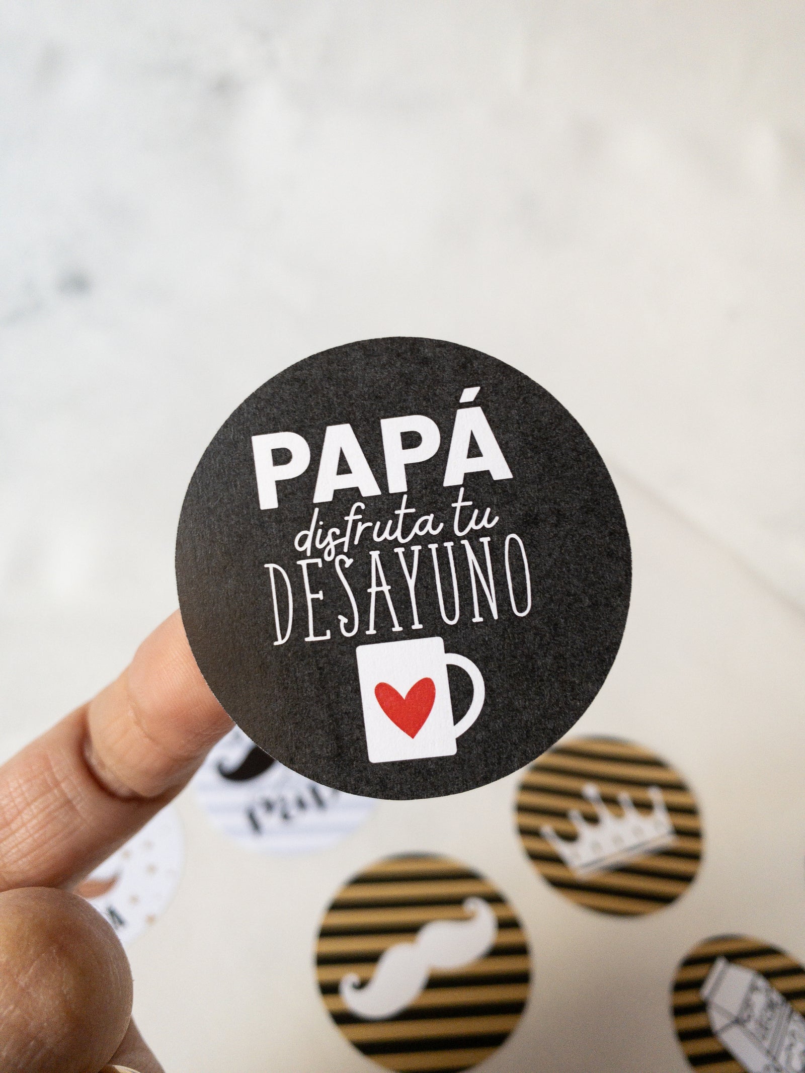 40 STICKER 5 CMS - PAPÁ, DISFRUTA TU DESAYUNO - MÁS INFO PINCHA LA FOTO