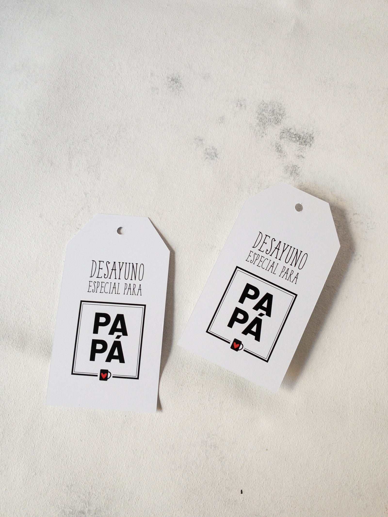 40 TAGS  6X11 CMS - DESAYUNO PARA PAPÁ - MÁS INFO PINCHA FOTO