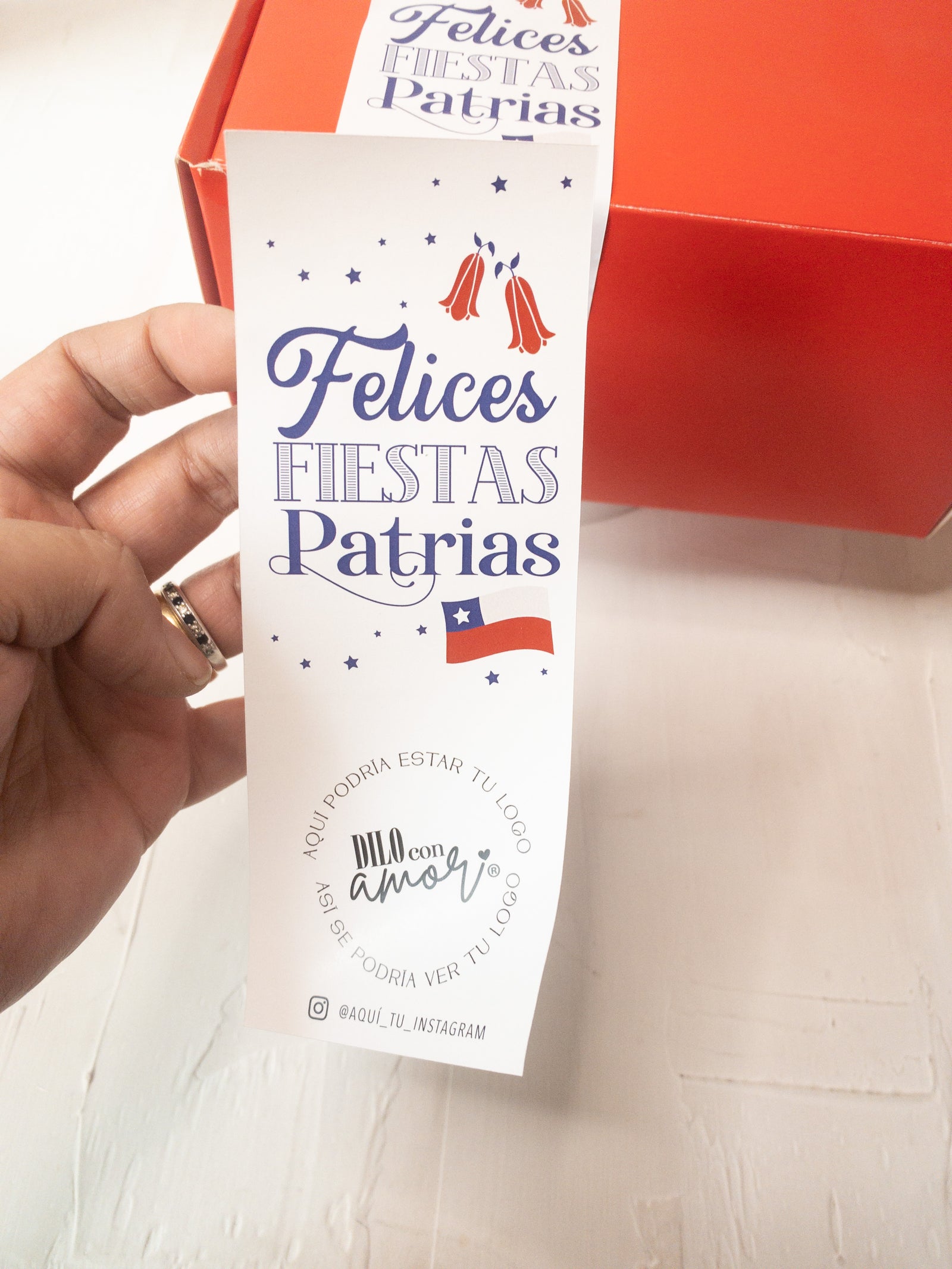 28 STICKER 6X16 CM - CIERRE CAJA FELICES FIESTAS / INGRESA EN LA FOTO PARA INFO