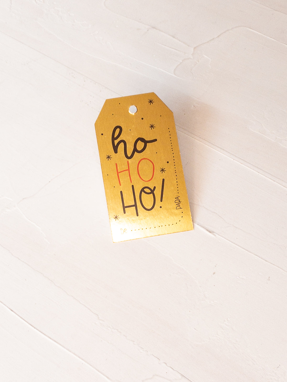 30 TAGS 5x9 CM - HO-HO-HO DORADO / INGRESA EN LA FOTO PARA OPCIONES