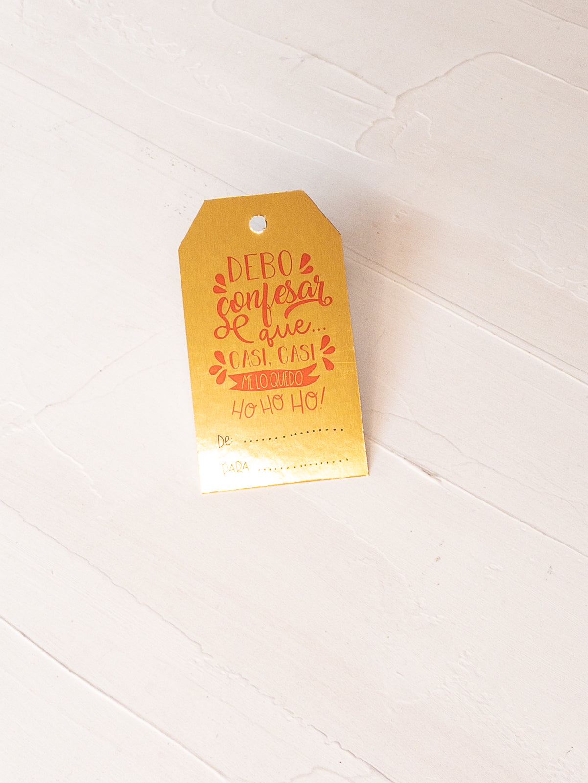 30 TAGS 5x9 CM - DEBO CONFESAR DORADO / INGRESA EN LA FOTO PARA OPCIONES