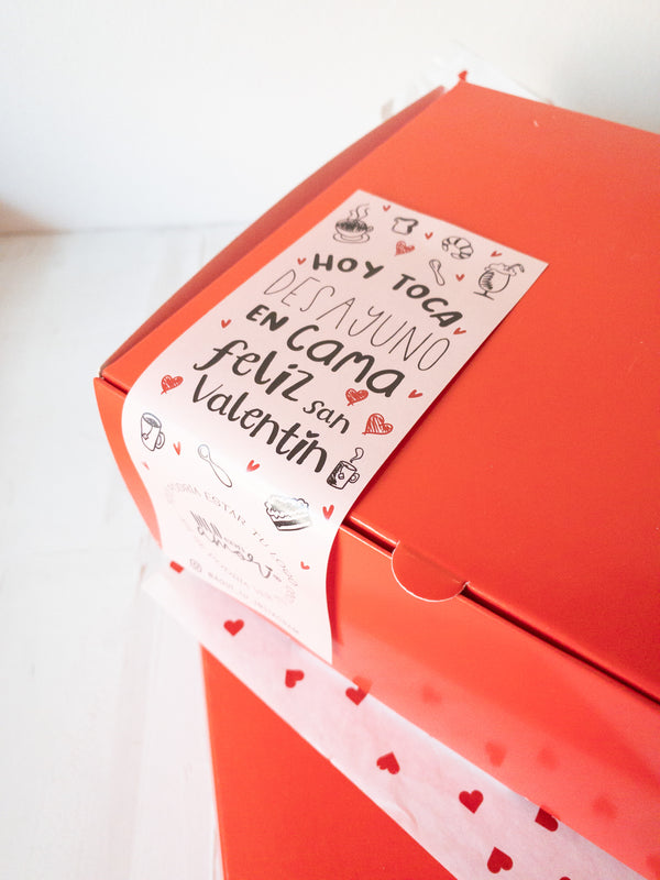 14 STICKER 6X16 CM - CIERRE CAJA "DESAYUNO EN CAMA" / INGRESA EN LA FOTO PARA INFO