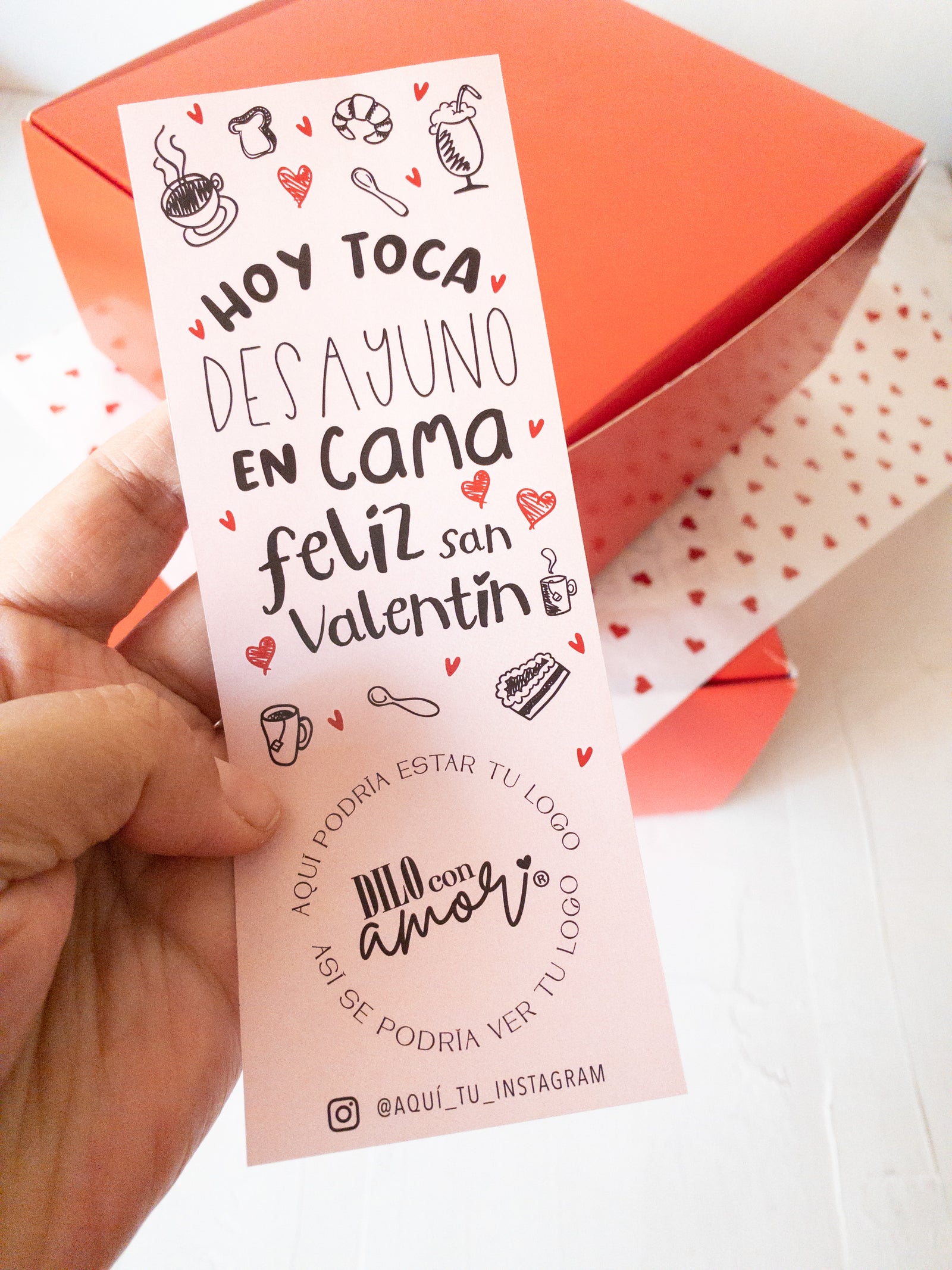 14 STICKER 6X16 CM - CIERRE CAJA "DESAYUNO EN CAMA" / INGRESA EN LA FOTO PARA INFO