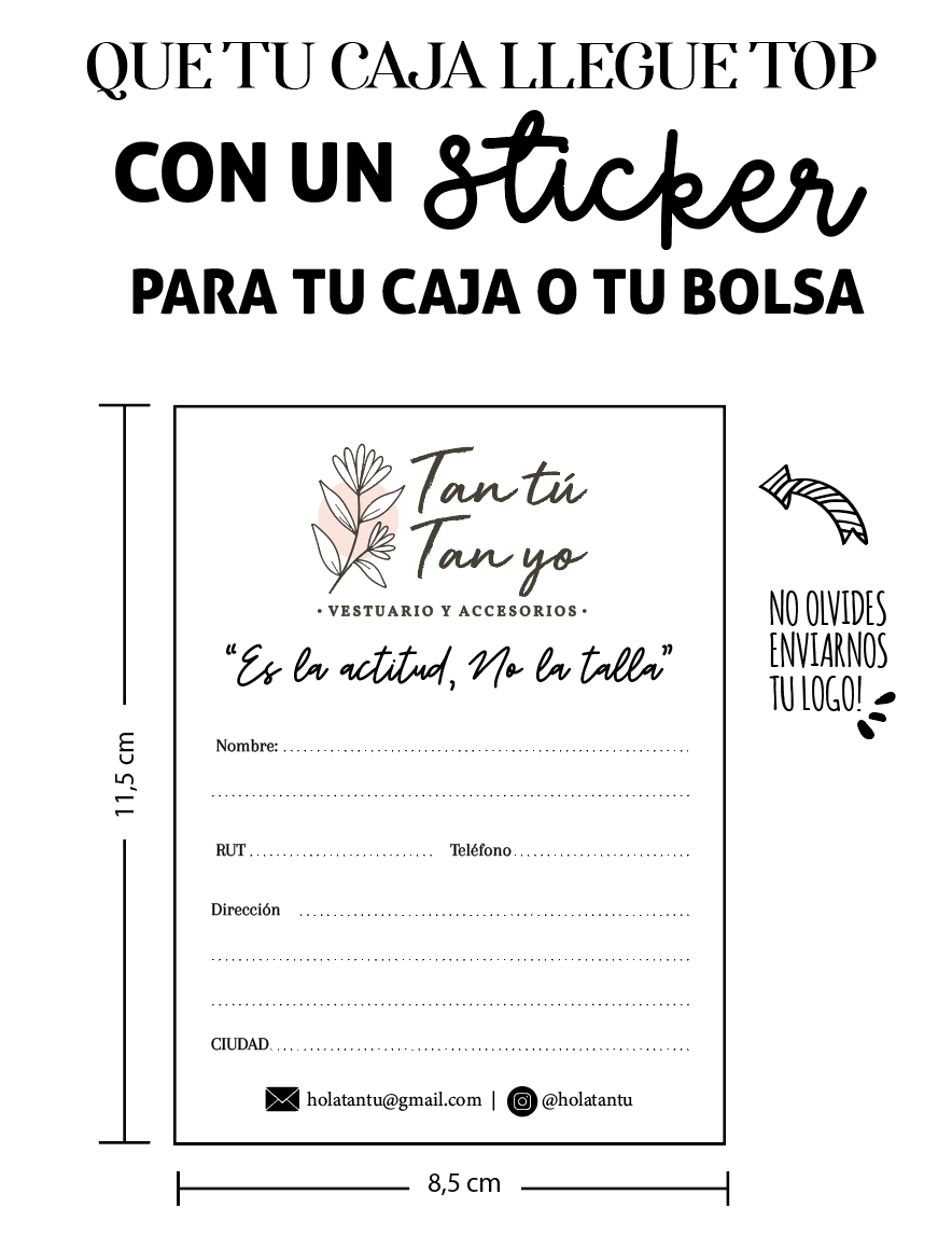 60 STICKER ENVÍO PEQUEÑO 11,5x8,5 cms