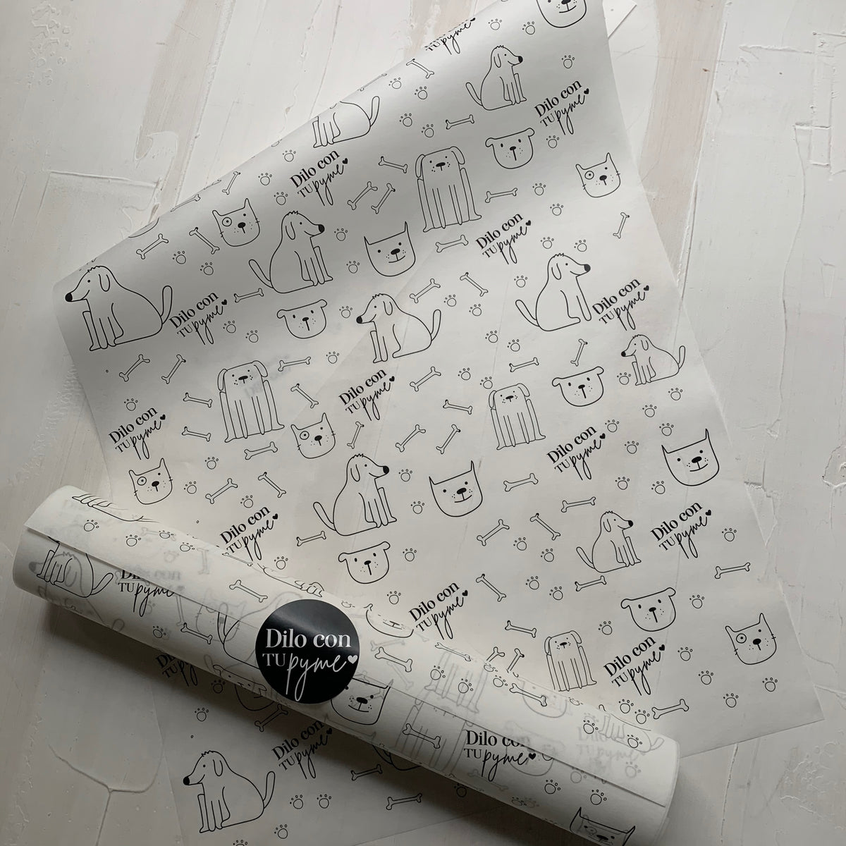 50 PAPEL MANTEQUILLA 33X50 CM - DOG LOVER - CON LOGO + INFO PINCHANDO LA FOTO