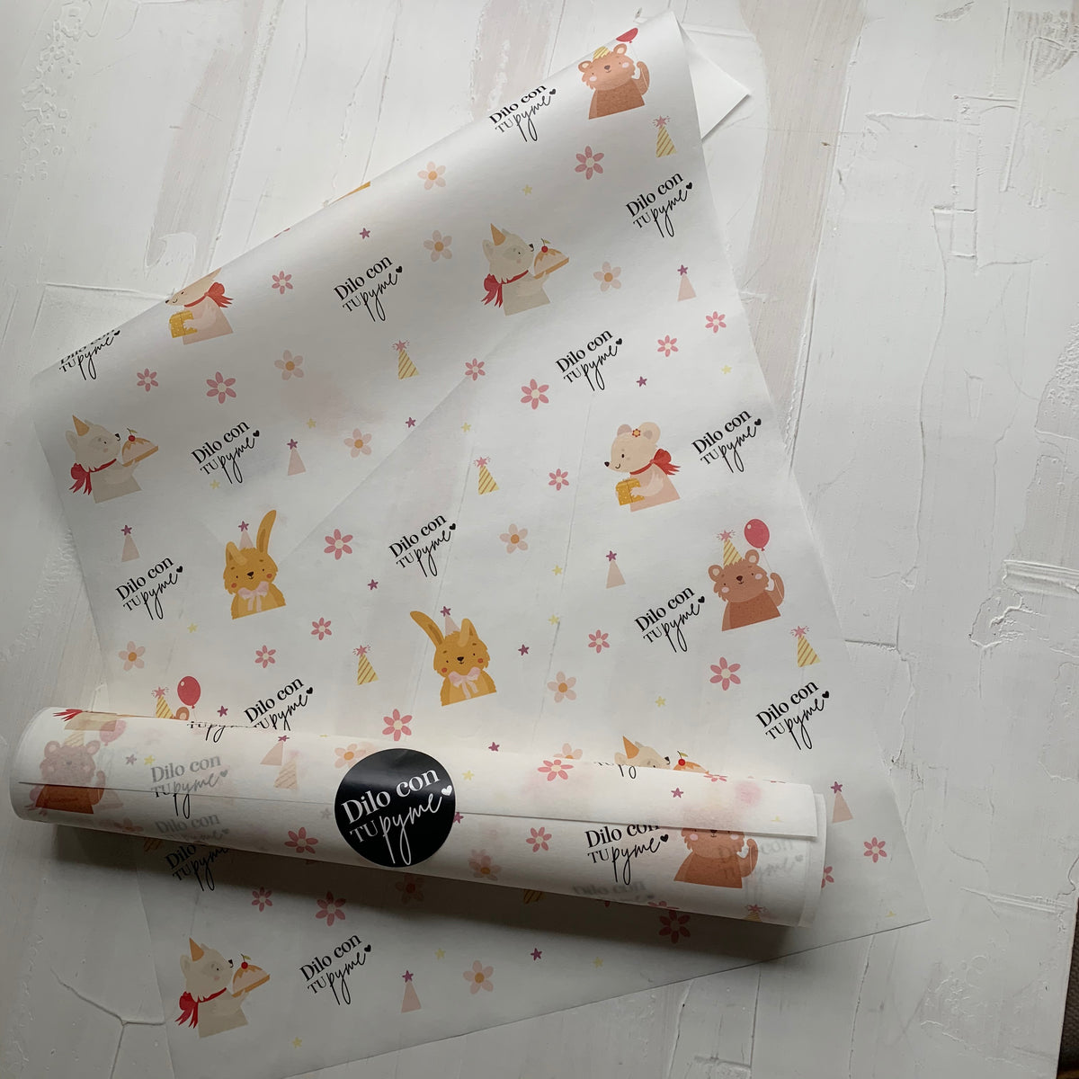 50 PAPEL MANTEQUILLA 33X50 CM - EL CUMPLE - CON LOGO + INFO PINCHANDO LA FOTO