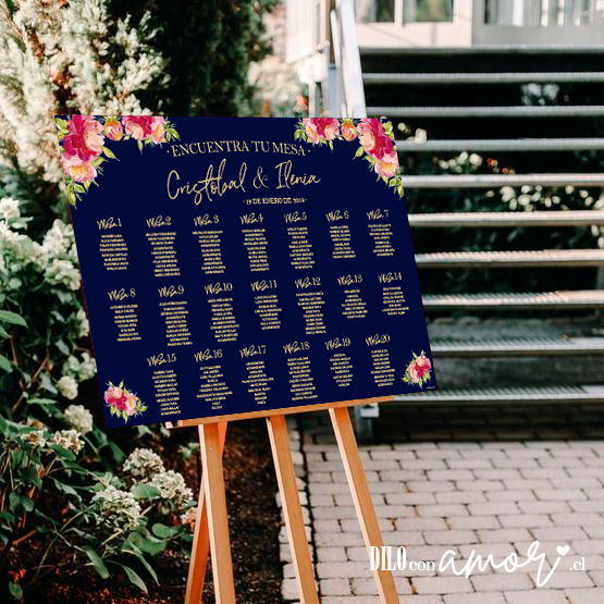 LISTA DE INVITADOS - FONDO AZUL - NO INCLUYE ATRIL - PINCHA LA FOTO PARA MÁS INFO