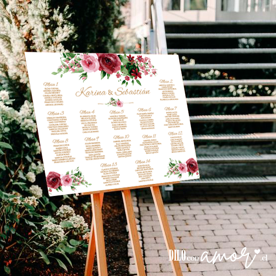 LISTA DE INVITADOS - BOUQUET - NO INCLUYE ATRIL - PINCHA LA FOTO PARA MÁS INFO