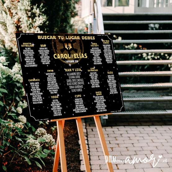 LISTA DE INVITADOS - STAR WARS - NO INCLUYE ATRIL - PINCHA LA FOTO PARA MÁS INFO