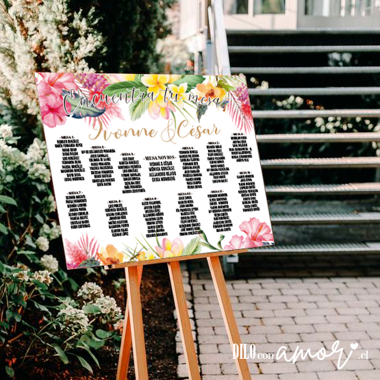 LISTA DE INVITADOS - TROPICAL - NO INCLUYE ATRIL - PINCHA LA FOTO PARA MÁS INFO