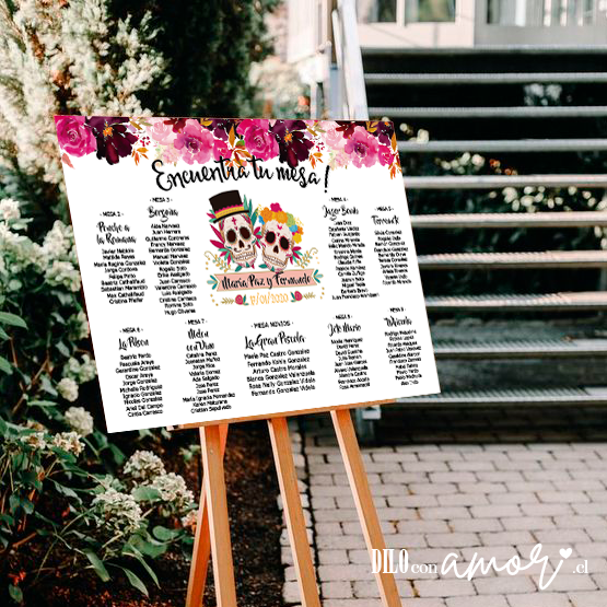 LISTA DE INVITADOS - CATRINAS - NO INCLUYE ATRIL - PINCHA LA FOTO PARA MÁS INFO