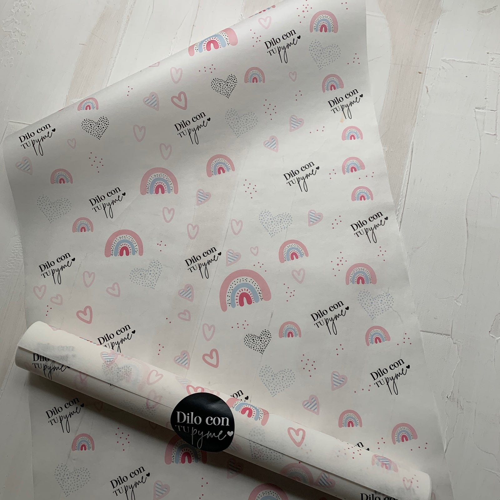 50 PAPEL MANTEQUILLA 33X50 CM - RAINBOW - CON LOGO + INFO PINCHANDO LA FOTO