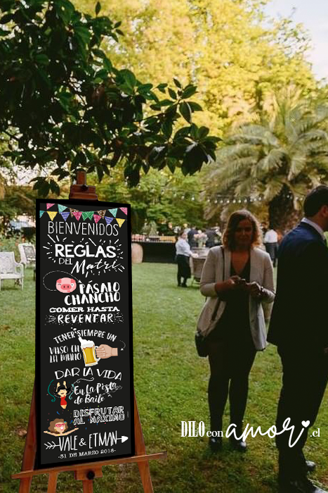 LETRERO 33X100 - REGLAS CON BANDERÍN - NO INCLUYE ATRIL - PINCHA FOTO PARA MÁS INFO