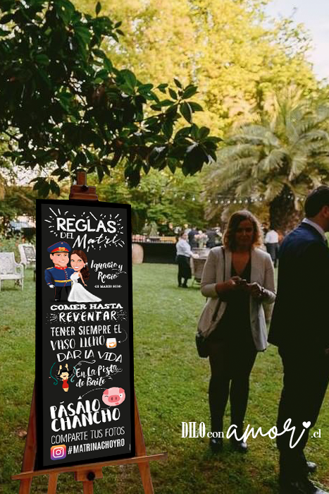 LETRERO 33X100 - OTRO REGLAS CON CARICATURA (UDS DEBEN ENVIAR) - NO INCLUYE ATRIL - PINCHA FOTO PARA MÁS INFO