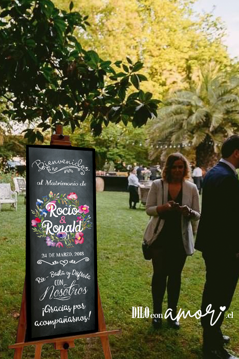 LETRERO 33X100 - BIENVENIDOS - NO INCLUYE ATRIL - PINCHA FOTO PARA MÁS INFO