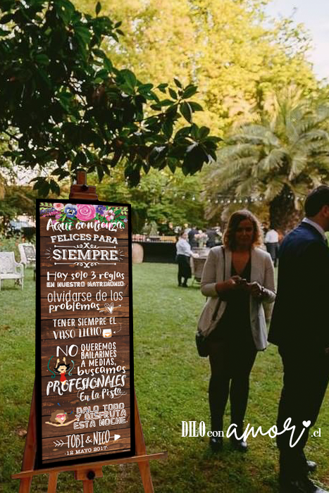 LETRERO 33X100 - FONDO MADERA - NO INCLUYE ATRIL - PINCHA FOTO PARA MÁS INFO