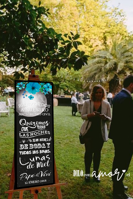 LETRERO 33X100 - LUNAS DE MIEL - NO INCLUYE ATRIL - PINCHA FOTO PARA MÁS INFO