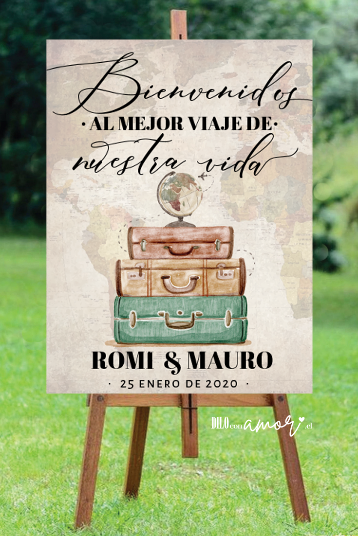 LETRERO 80X100 - VIAJE VINTAGE - NO INCLUYE ATRIL