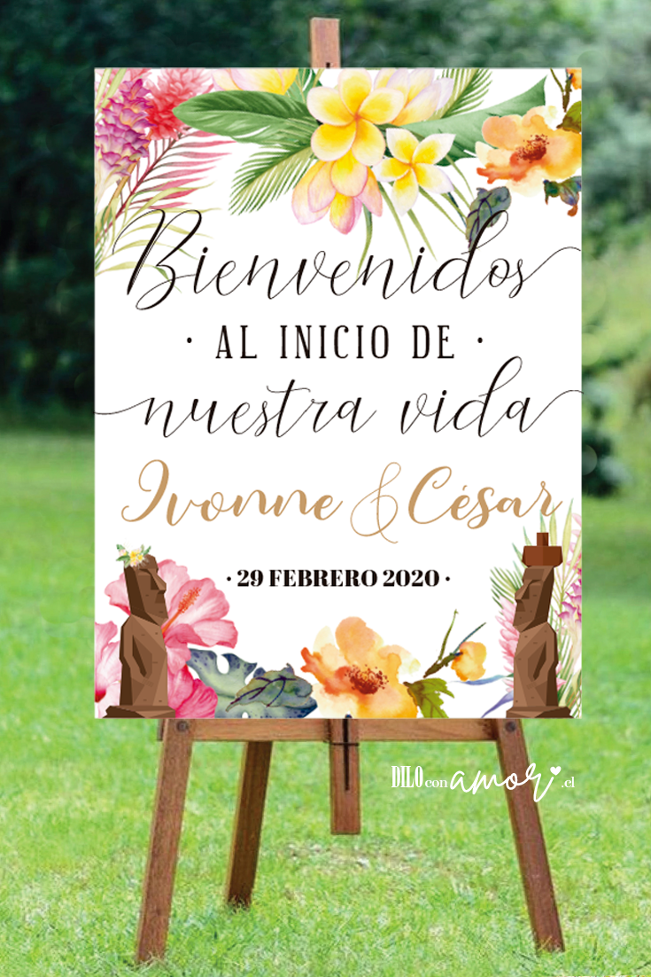 LETRERO 80X100 - ISLA DE PASCUA - NO INCLUYE ATRIL