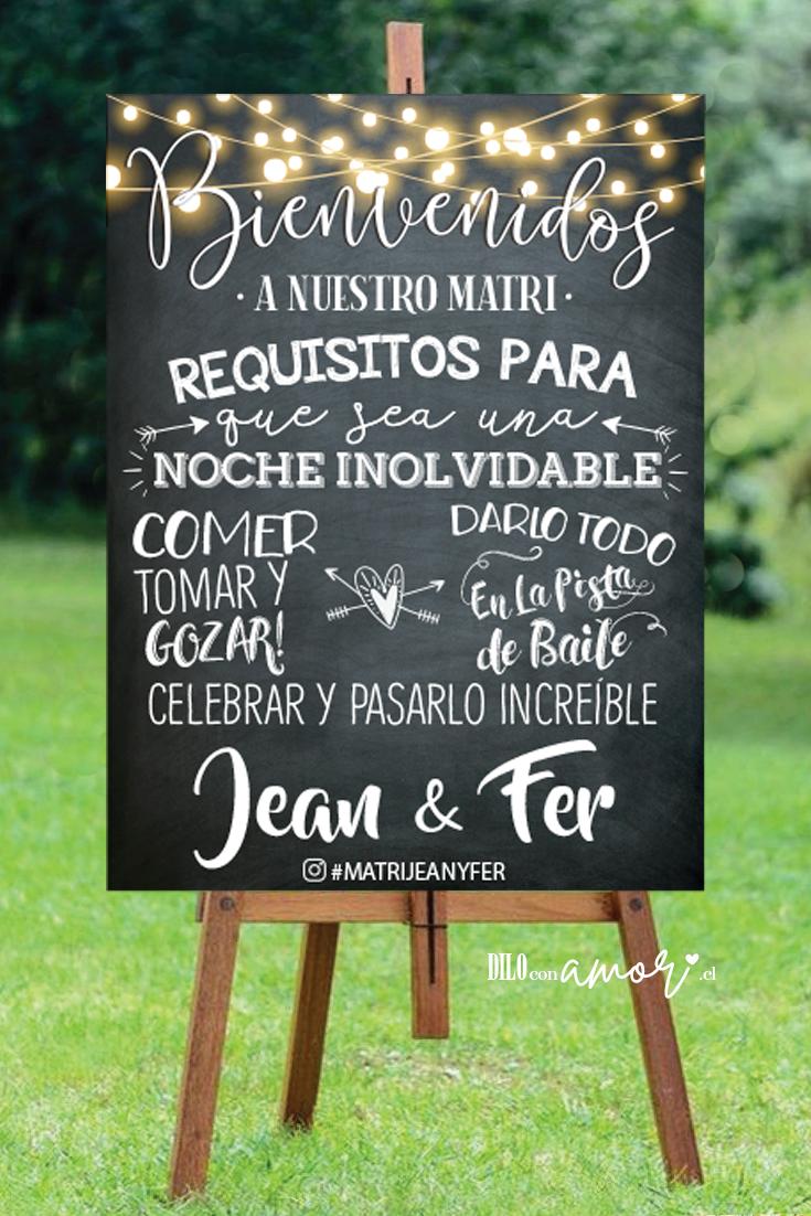 LETRERO 80X100 - NOCHE INOLVIDABLE - NO INCLUYE ATRIL