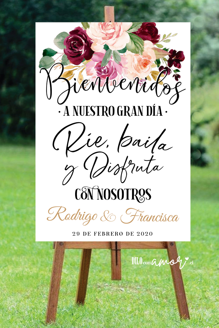 LETRERO 80X100 - A NUESTRO GRAN DÍA - NO INCLUYE ATRIL