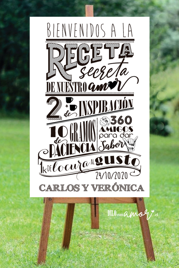 LETRERO 80X100 - RECETA - NO INCLUYE ATRIL - Diloconamor!