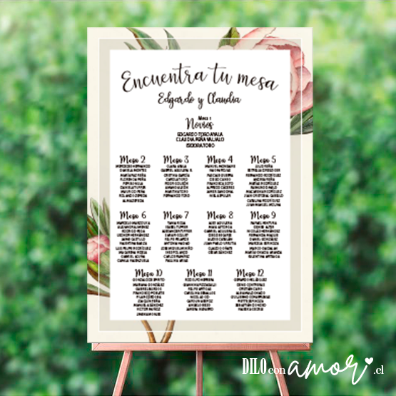 LISTA DE INVITADOS - FLOR ESCONDIDA - NO INCLUYE ATRIL - PINCHA LA FOTO PARA MÁS INFO
