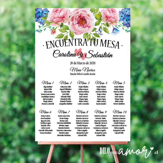 LISTA DE INVITADOS - ROSAS CON ALGO AZUL - NO INCLUYE ATRIL - PINCHA LA FOTO PARA MÁS INFO